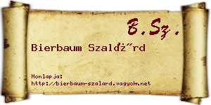 Bierbaum Szalárd névjegykártya